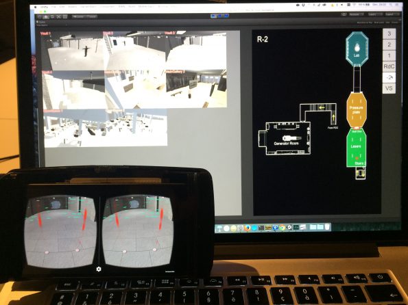 The Heist, commander screen and technician VR screen